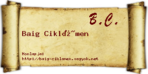 Baig Ciklámen névjegykártya